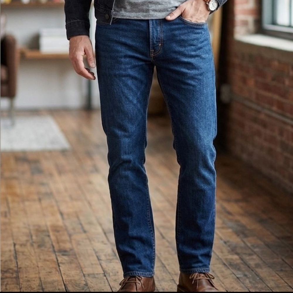 Levi's Men's Slim Jeans in Deep Blue. Size 36